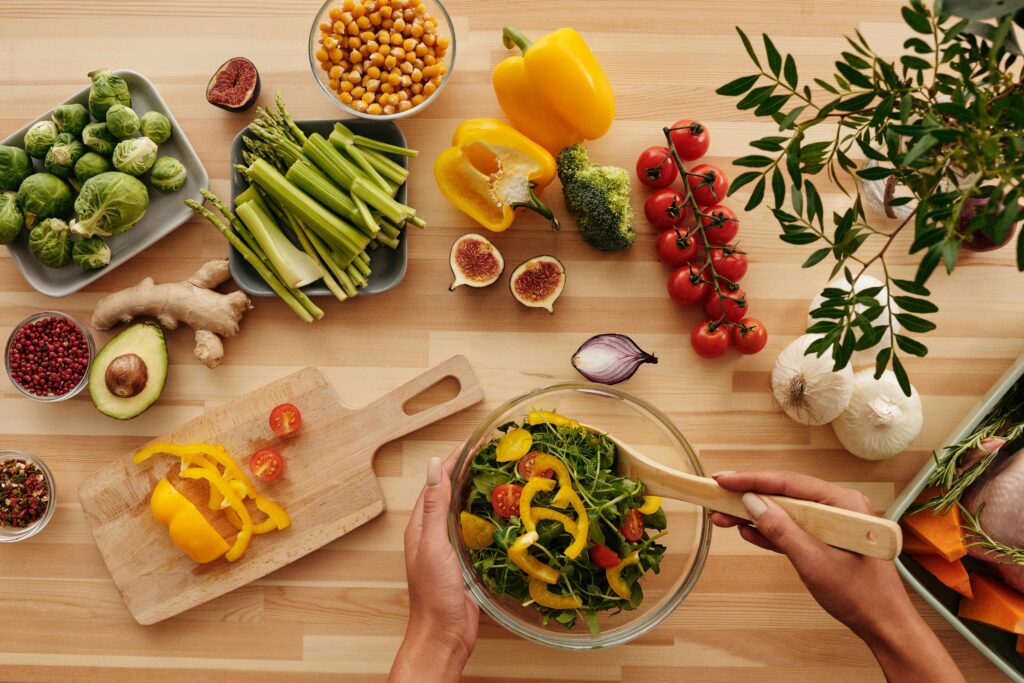 Fresh colorful vegetables and salad bowl representing nutrition and healthy living – Koru Health AI