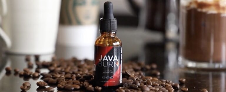 Java Burn dropper bottle on coffee beans with warm background