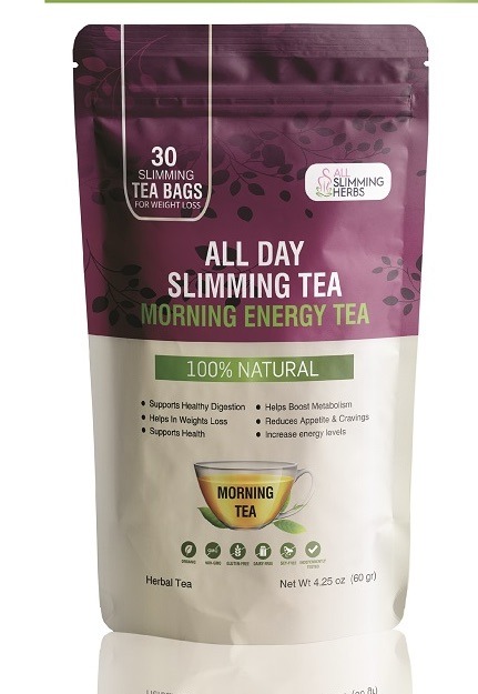 All Day Slimming Tea pouch labeled Morning Energy Tea